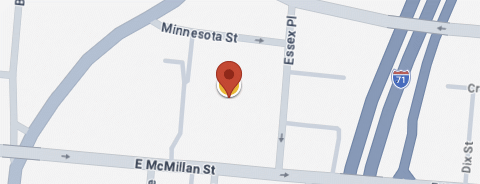 Map showing GeoRarities at Essex Studios Artists Building, 2511 Essex Pl Cincinnati, OH 45206