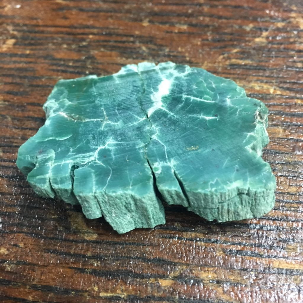 #GCPW2 Rare Mint Green Chromium Petrified Wood Limb Slice. From the Chinle formation near Winslow, AZ.