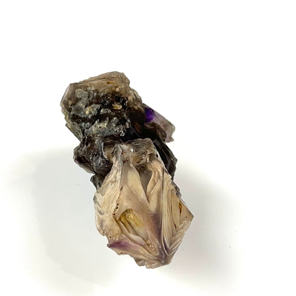 Very Dramatic Very Rare Partial Amethyst and Smoky Quartz Cluster with Crystal Growing in Included Layers-#AMXY1-6
