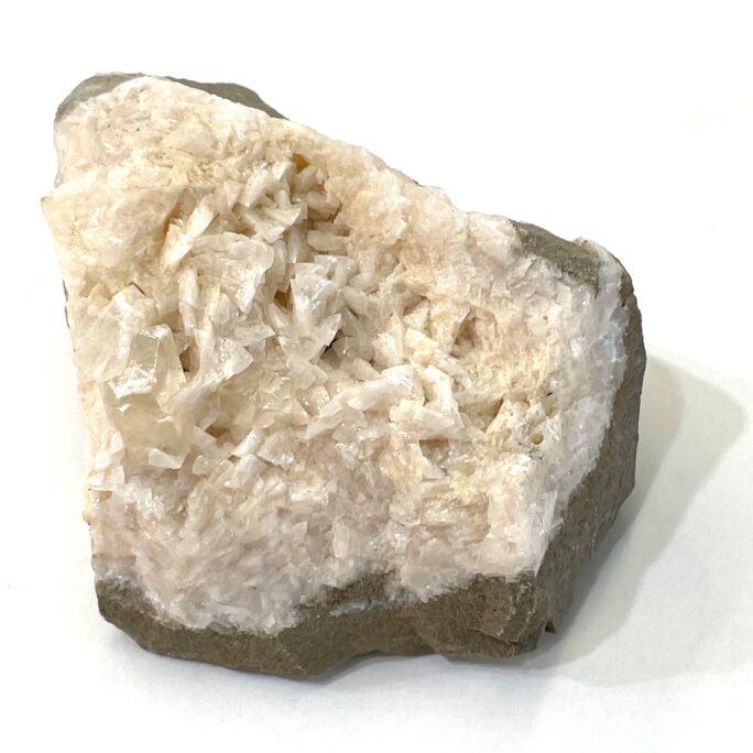 #DOLX2 Dolomite with 2 Calcite Crystals from Corydon, Indiana