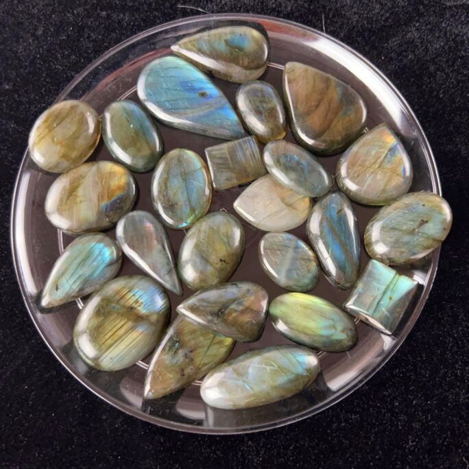 Labradorite Polished Colorful Cabochons and Specimens – 3 sizes