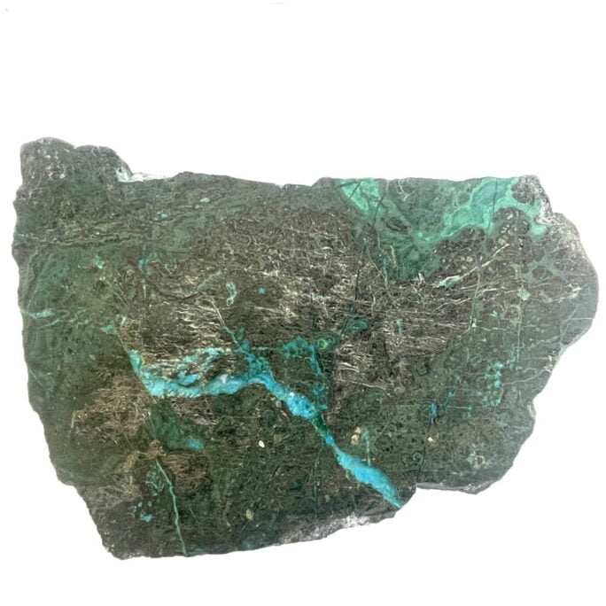 #MX5  Boulder showing veins of Malachite and Chrysacolla 12.5 lbs or 5.65 kg