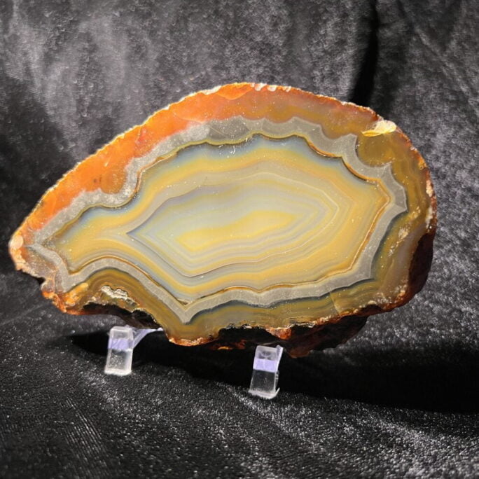 #BSL3 Top quality colorful agate slice slab from Brazil showing yellow and blue bands