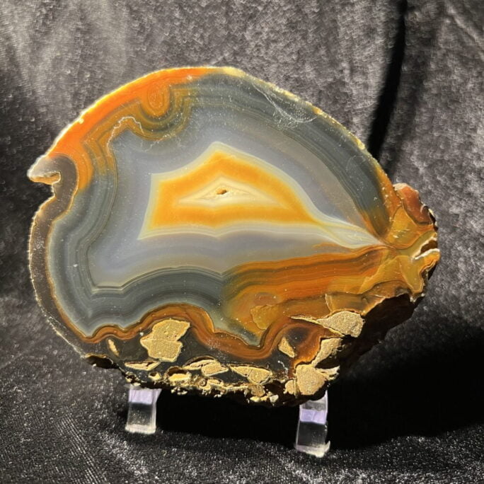 #BSL4 Top quality colorful agate slice slab from Brazil with a Yellow and White center