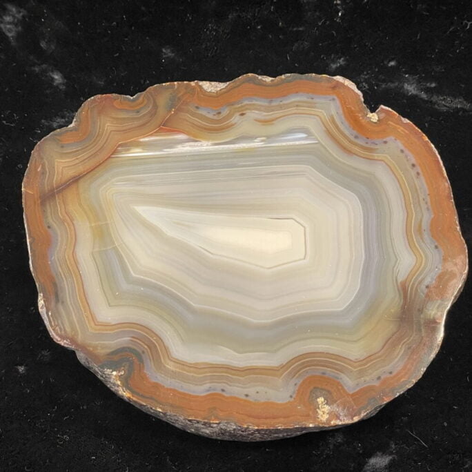 #BSL8 Top quality colorful agate slice slab from Brazil with Orange Brown Blue and Gray Bands