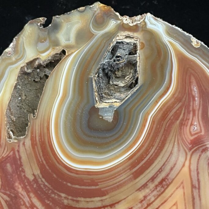 #BSL10 Top quality colorful agate slice slab from Brazil with wider Orange and Red Bands