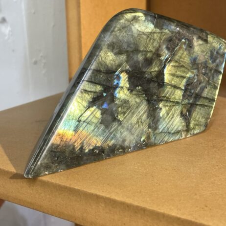 Labradorite Display Specimen Showing Outstanding Golds, Bronze & Metallic Blues 1 lb 6.8 oz or 648g - LAB11