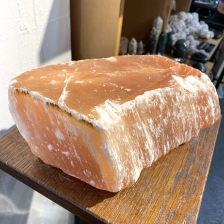 Huge Peach Selenite Natural Block for Display, Alter or Cleansing 11 lbs. 1 oz or 5042g  -SELX3