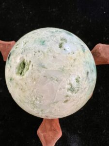 White Sphere Pale Green Ocean Jasper Orb