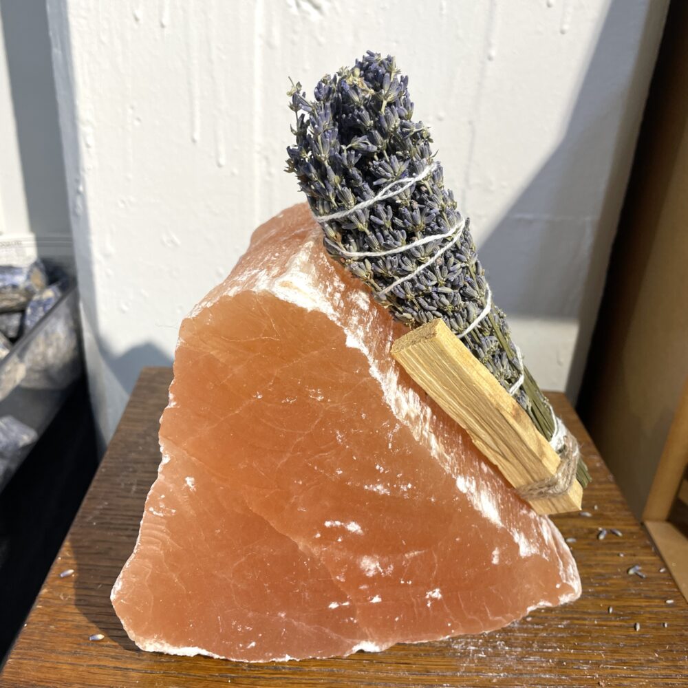 Huge Peach Selenite Natural Block for Display, Alter or Cleansing 5 lbs. 15.8 oz or 2717g  -SELX4