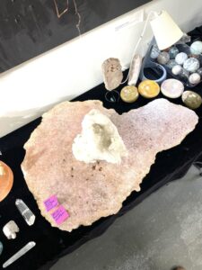 Rare Huge Pink Amethyst Slice Slab for Altar Stone Base or for use in Architectural Design 42" Long  - PINK1